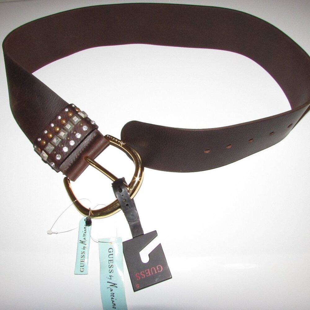 Guess By Marciano Brown Leather Belt Womans Size S